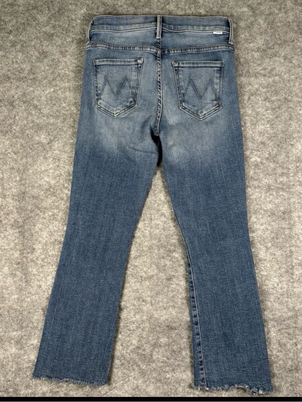 MOTHER Women's Medium Blue Cropped Flare Jeans